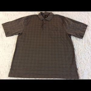 Trump Golf Polo Brown & Black Lined Windowpane XL